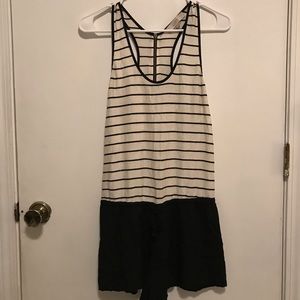 Black and white striped romper